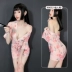 Nhật sexy đồ lót Ice Silk kimono áo choàng tắm sexy quần áo ngủ trong suốt Sao đồng phục đồ lót nóng cám dỗ áo cưới váy đầm