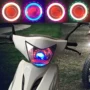Đèn pha xe máy WISP Đèn xe điện Refit LED Angel Devil Eye Laser Cannon Glare Spotlight chế đèn led cho xe máy