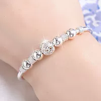 Vòng tay bạc 999 thời trang đơn giản quý phái vòng tay bạc để gửi cho bạn gái món quà trang sức bạc trang sức - Vòng đeo tay Cuff vòng gỗ trầm hương