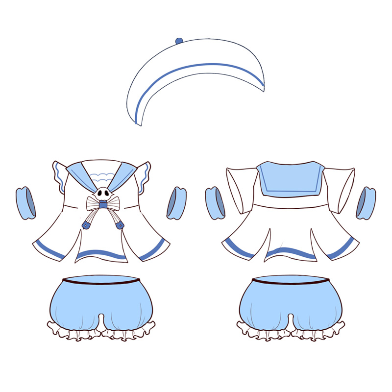 Separate Women's Sailor Suitgoods in stock land Bind juvenile flower Zijun Eight search Ning Ning Animation surrounding quadratic element 20cm Changing clothes Doll doll