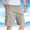 Quần short cotton nam mùa hè Người cha trung niên nạp phân bón XL eo cao nhiều túi quần cắt cạp quan au