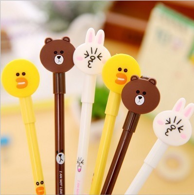 30 Cute Animal Pens60 Support assembly Korean version originality Stationery student children practical Cartoon lovely Roller ball pen 0.5 black sign Water pen