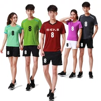 Волейбольный спортивный костюм подходит для мужчин и женщин, футболка, футбольная форма для тренировок, короткий рукав, V-образный вырез, сделано на заказ