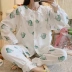 Quần áo giam giữ mùa hè cotton mỏng gạc đôi sau khi cho con bú phụ nữ mang thai đồ ngủ hai mảnh quần áo cho con bú tại nhà - Giải trí mặc / Mum mặc Giải trí mặc / Mum mặc