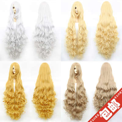 taobao agent Wig, 120cm, cosplay, gold and silver