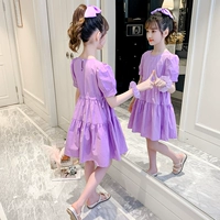 Летнее платье для отдыха, милый цветной наряд маленькой принцессы, 2023, в корейском стиле, подходит для подростков, в западном стиле