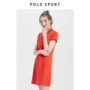 Polo sport nữ mùa hè mới polo sọc cổ áo thủy triều retro váy rắn màu dài thể thao - Sản phẩm HOT đầm yếm