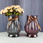 Tối giản hiện đại Châu Âu tay lily hoa hồng phong phú tre phòng khách cắm hoa thủy tinh hoa khô trang trí bình hoa - Vase / Bồn hoa & Kệ