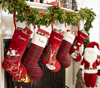 Соединенные Штаты продают высокопроизводительные бархатные бархатные бархаты рождественские носки или подарочные пакеты для украшения могут вышитые имена
