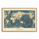 World Sea Underground Map Sea Bed Marine Earth Geographic нарциссовая ретро -декора