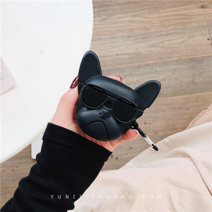 潮牌斗牛犬AirPods1/2保护套硅胶苹果无线蓝牙耳机盒子壳可爱ins