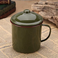 Cổ điển Quân đội Men Cup xanh Cup Cup hoài cổ Cổ điển Quân đội Trà xanh Crock Vintage Men Trà xi lanh 10cm Cup - Tách ly giữ nhiệt starbucks