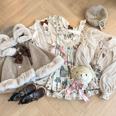 taobao agent Cradle, cardigan, trench coat, doll, with little bears, Lolita style