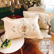 Wayward bán vườn vải đầy đủ polyester satin thêu đơn gối bộ đồ giường sofa ghế gối thắt lưng gối