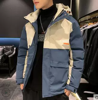 Áo khoác cotton nam mùa đông dày áo liền quần xuống áo khoác nam 2019 xu hướng mới Áo bèo cotton đẹp trai Hàn Quốc - Bông