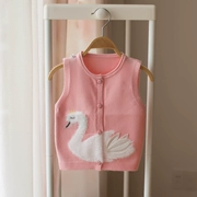 Trẻ em trẻ sơ sinh dệt kim vest vest cô gái mùa xuân và mùa thu áo len trẻ em áo len trẻ em phần mỏng - Áo ghi lê