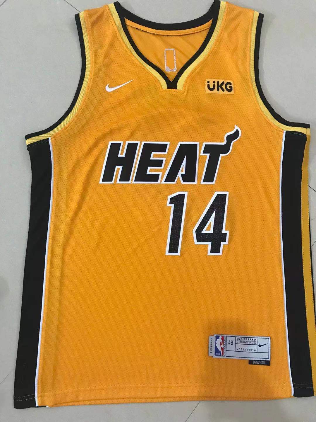 Heat 14 Award Yellow JerseyThe heat No. 3 Wade Jersey men and women Basketball clothes No.22 Butler Jersey City Edition Basketball clothes vest