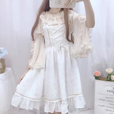 taobao agent Summer Japanese megaphone, shiffon jacket, bra top, 2021 collection, Lolita style