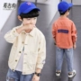 Bé trai mặc áo khoác mùa thu phiên bản Hàn Quốc xu hướng 2019 mới to lớn đẹp trai áo sơ mi denim giản dị - Áo khoác áo da trẻ em
