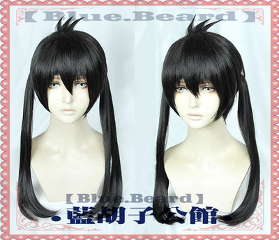 taobao agent 【Blue beard】Yanyan Fire Fire Team Huan Guda Black Double Ponyta COS wig