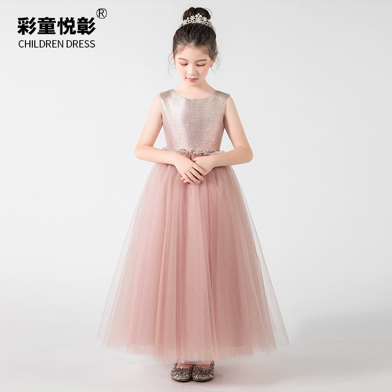 Trẻ em ăn mặc bé gái công chúa váy tây phong cách nhảy dài hát chủ trang phục biểu diễn piano - Váy trẻ em