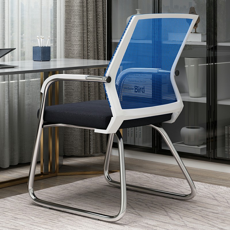 Bold reinforced white frame blue mesh