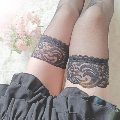 taobao agent Sexy cute Japanese tights, ultra thin high boots, lace brand knee socks