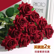 Trang chủ nhà rượu vang đỏ uốn flannel mô phỏng hoa hồng bó hoa bàn cà phê lụa hoa trang sức đỏ hoa con lắc phóng đại - Hoa nhân tạo / Cây / Trái cây