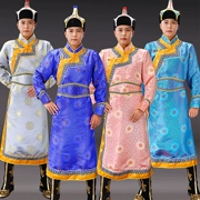 Quần áo mới của người Mông Cổ truyền thống áo dài của người Mông Cổ áo thổ cẩm dân tộc thiểu số biểu diễn sân khấu - Trang phục dân tộc