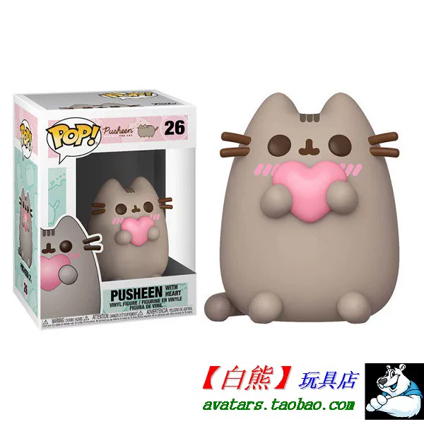 Виниловая фигурка FUNKO Pop Pusheen №26 — с розовым сердцем, в коробке, ~3,75 дюйма (9,5 см)