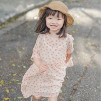 Cai Dad Câu chuyện cổ tích thứ 909 2019 Xia Wenyi Girls Dressing polka dot Thin Chiffon Dress Travel - Váy đầm sát nách bé gái