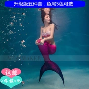 Người mẫu Quan Zhixian Mermaker trưởng thành bơi đuôi cá bơi áo tắm Kun Ling với phần mỏng với mắt cá chân