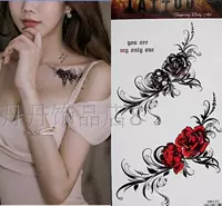 Nữ hình xăm không thấm nước sticker đen red rose painted hình xăm cơ thể Hàn Quốc dán đầy đủ gửi hình xăm dán 3d lâu phai