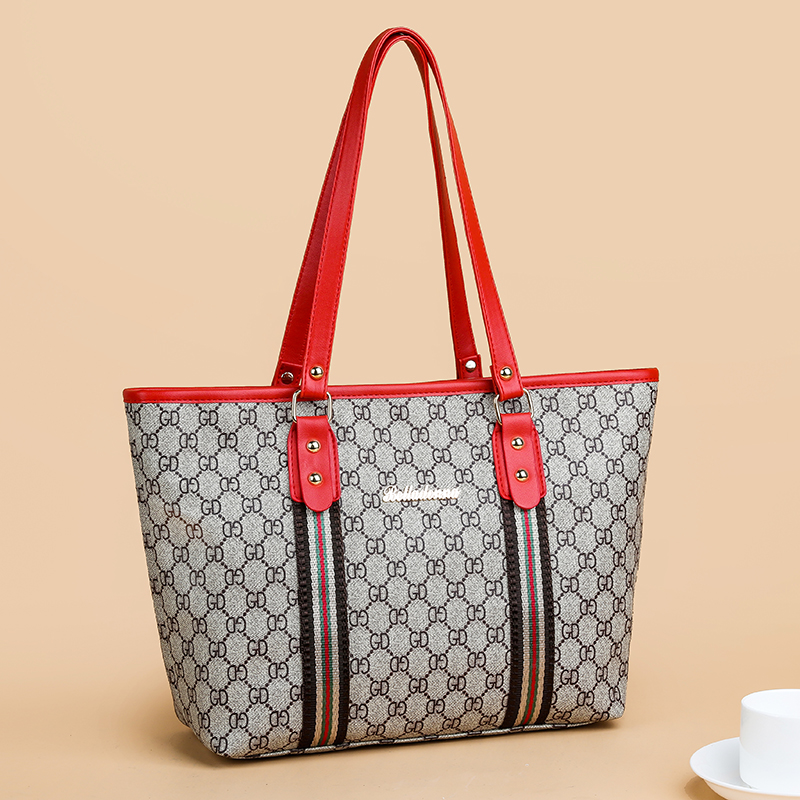 Red Trumpet2021 new pattern Female bag Color contrast stripe  Simplicity leisure time The single shoulder bag high-capacity fashion Versatile handbag