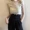 Hồng Kông phong cách retro slim slimming off-vai ngắn tay mỏng T-Shirt chic áo sơ mi nữ mùa hè 2018 new len áo len áo len dáng dài