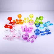 Acrylic Children Crystal House Mini Table Spoon Fork Fork Wine Cup Tellow Kids Game Bộ đồ chơi Đồ chơi