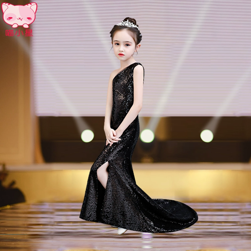 4 mẫu váy catwalk cho bé gái 5 Đầm dự tiệc tối một bên vai 7 Váy đuôi cá công chúa chủ nhà 10 tuổi 9 - Váy trẻ em