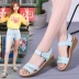 Xiaoyu hươu mùa hè giày nữ bằng da thời trang dép nữ mềm mại đế mềm không trơn trượt dép đế bằng - Sandal Sandal