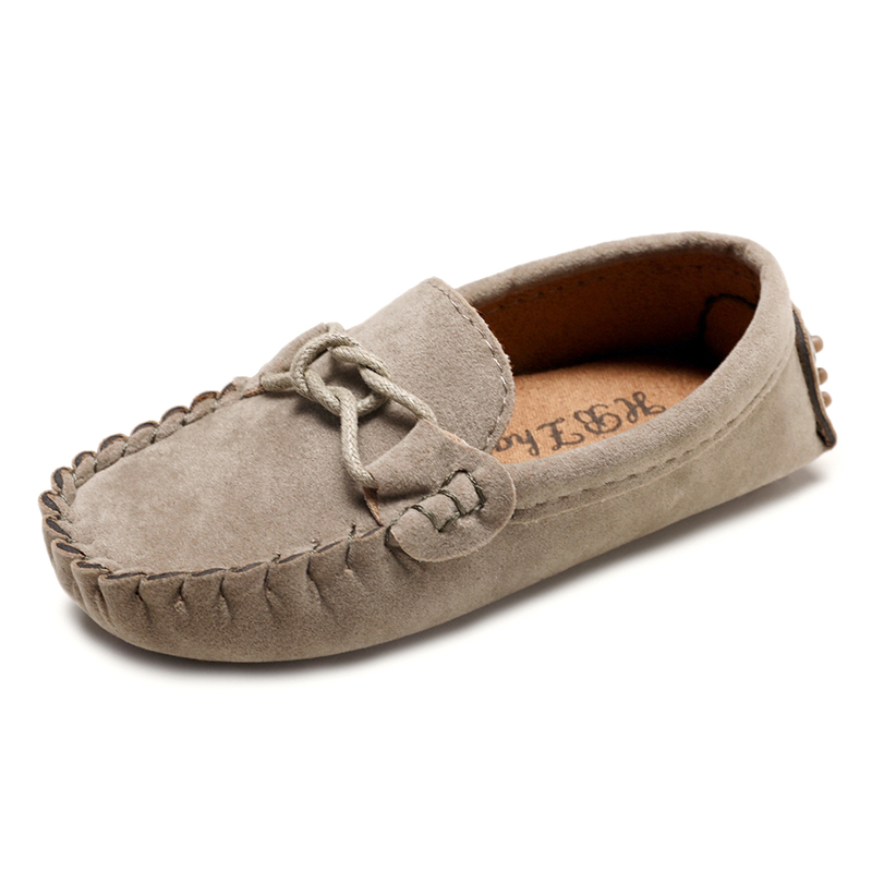 Khakichildren leather shoes Boy shoes 2021 new pattern girl Doug shoes British style Zhongda Tong Kick on baby Single shoes