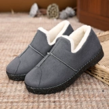 Удерживающая тепло обувь, флисовые универсальные туфли для отдыха для матери, в корейском стиле