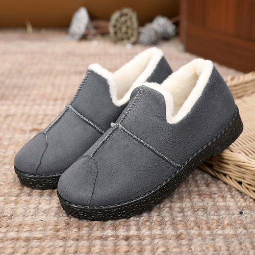 Удерживающая тепло обувь, флисовые универсальные туфли для отдыха для матери, в корейском стиле