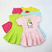 2018 quần áo trẻ em bán buôn mùa hè trẻ em ăn mặc ngắn- tay bông trẻ em váy nhà máy sản xuất trực tiếp bán hàng đặc biệt kẹo màu