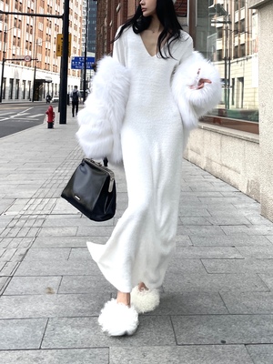 taobao agent 0122tepll mink wool bag hip skirt, skin, soft glutinous, thin slimness, pure desire to wear white dress female