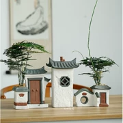 Sáng tạo đơn giản gốm Zen Trung Quốc hoa bình hoa hoa khô phòng khách tre cổ trang trí chậu - Vase / Bồn hoa & Kệ