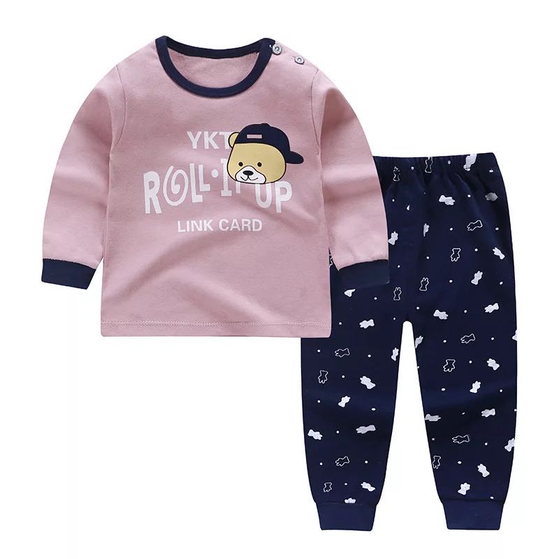 Hat Blue6 Months 7 Baby girl One baby Autumn trousers Autumn clothes suit 0 One 1-2-3 year winter Korean version tide pure cotton clothes virgin boy