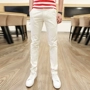 Ls2019 quần mới hè nam phiên bản Hàn Quốc của xu hướng tự tu dưỡng chân thường quần mỏng phần trắng thẳng hoang dã - 3/4 Jeans quần giữ nhiệt nam