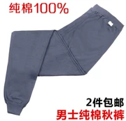 Hai chiếc quần cotton nam cộng với phân XL dài quần mùa đông ấm eo cao quần cotton dày