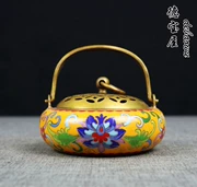 Cổ cloisonne tay bếp sưởi ấm nhỏ tay sáng tạo đơn giản trang trí trong nhà đồng nguyên chất di động bếp hương carbon