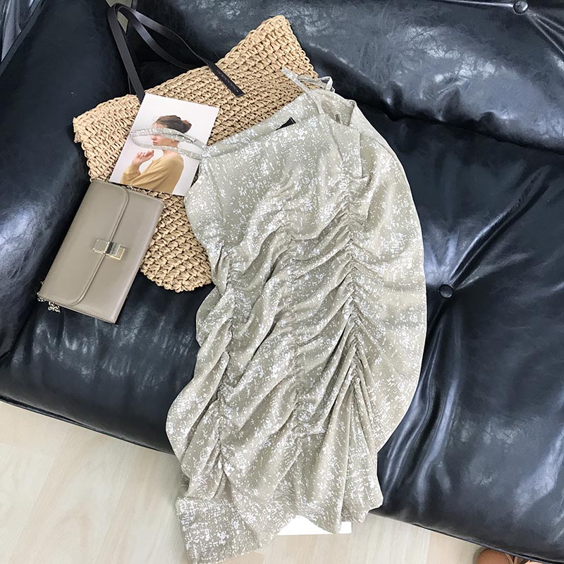 Dark Khaki 2free shipping 2021 spring Fashion and leisure like a breath of fresh air camisole Dress female new pattern Korean version Women's wear C# 3PP