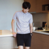 MRCYC Mùa Hè Nam Ngắn Tay Áo T-Shirt Hàn Quốc Slim Ve Áo Màu Rắn Knit Polo Áo Slim Nửa Tay Áo Sơ Mi Hàng dệt kim